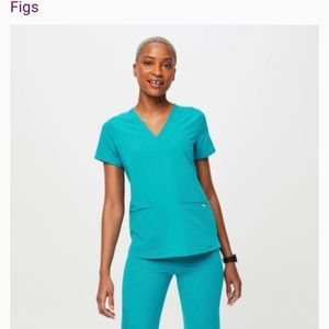 Figs Teal scrub top- size XS